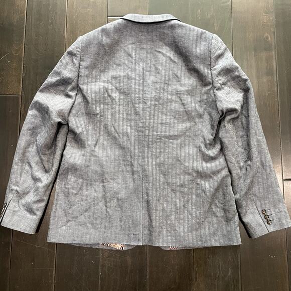 Ted Baker Herringbone Gray Blazer Suit Jacket Men's Size 7 3XL - Picture 5 of 5